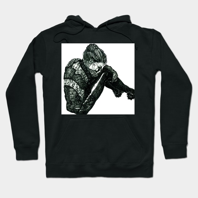 Vigilant [Pen Drawn Figure Illustration] Hoodie by grantwilson